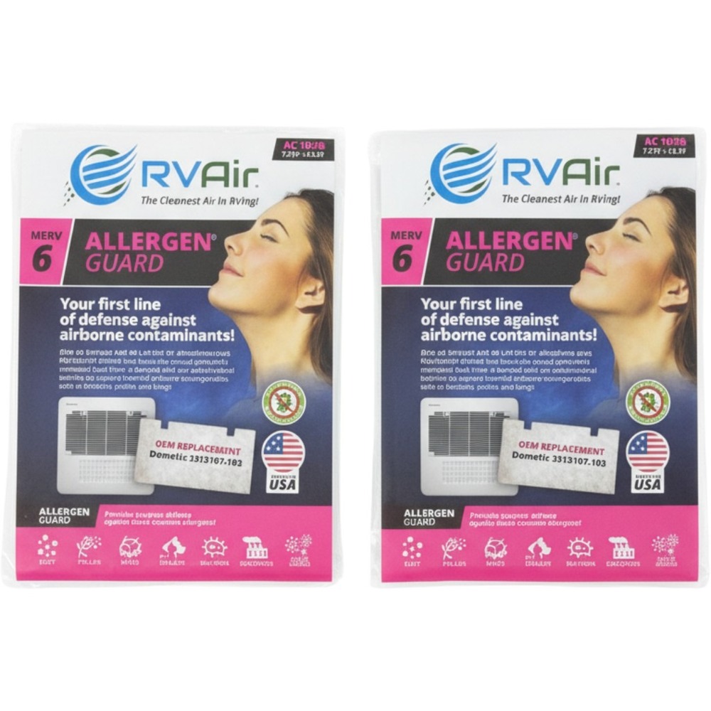 Lot of 2 RV Air AC 105G Allergen Guard Filter Dometic MERV 6 Replacement